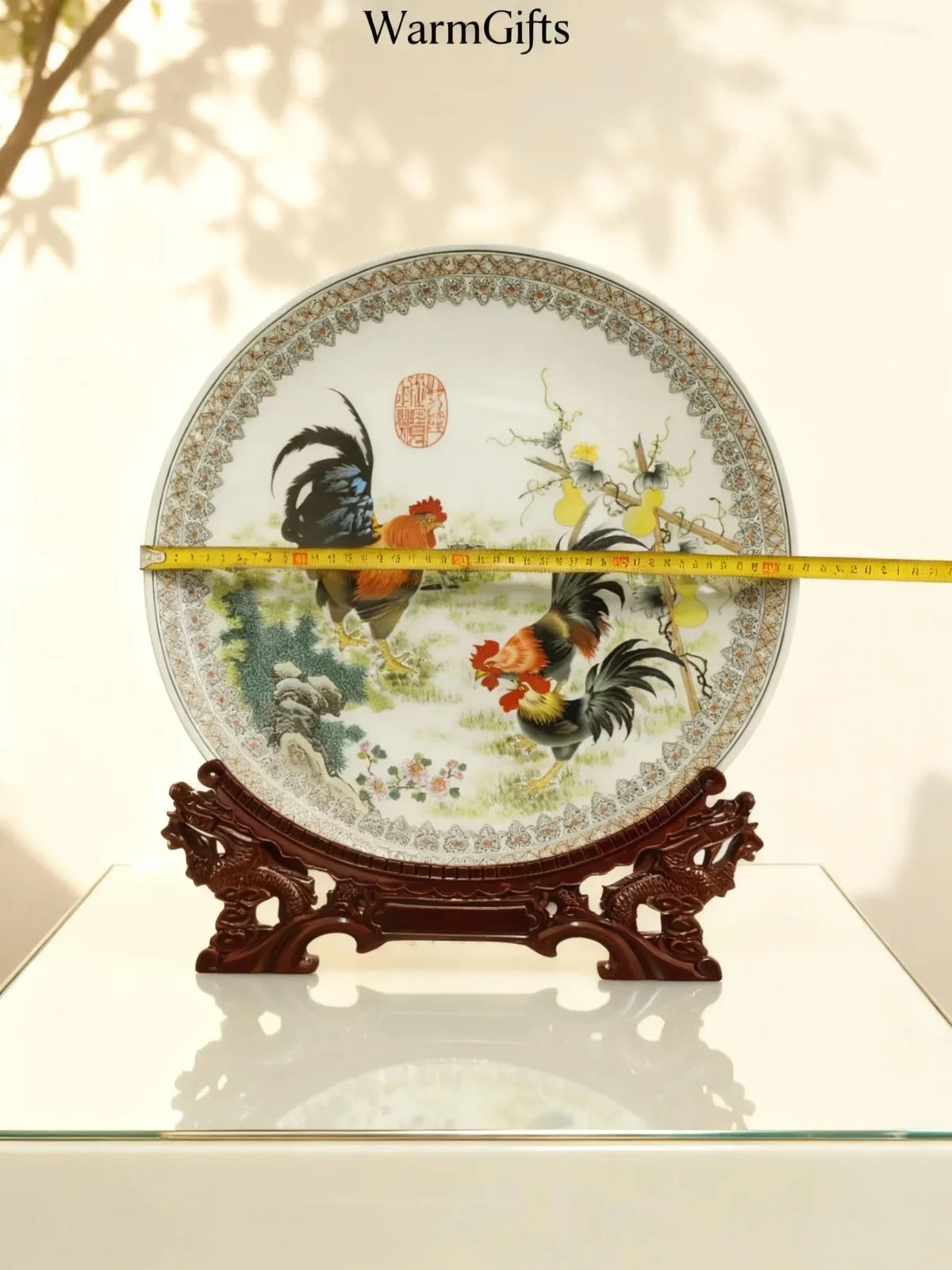 Rooster Brings Blessing Porcelain Plate