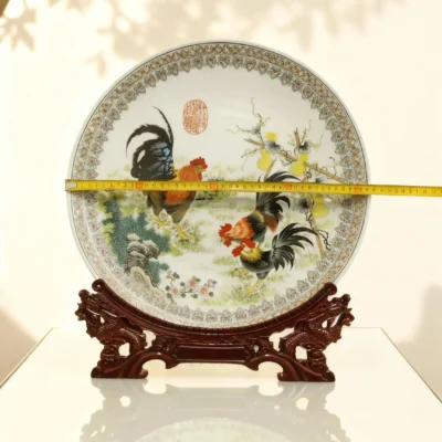 Rooster Brings Blessing Porcelain Plate