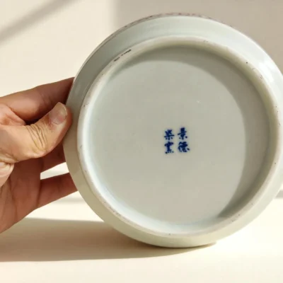 Red Rhythm Fish Lotus Porcelain Plate