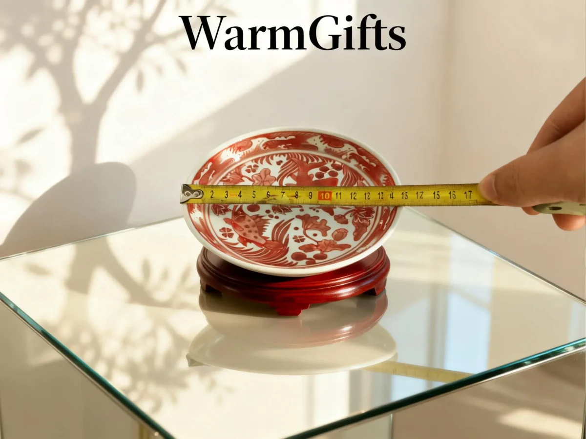 Red Rhythm Fish Lotus Porcelain Plate