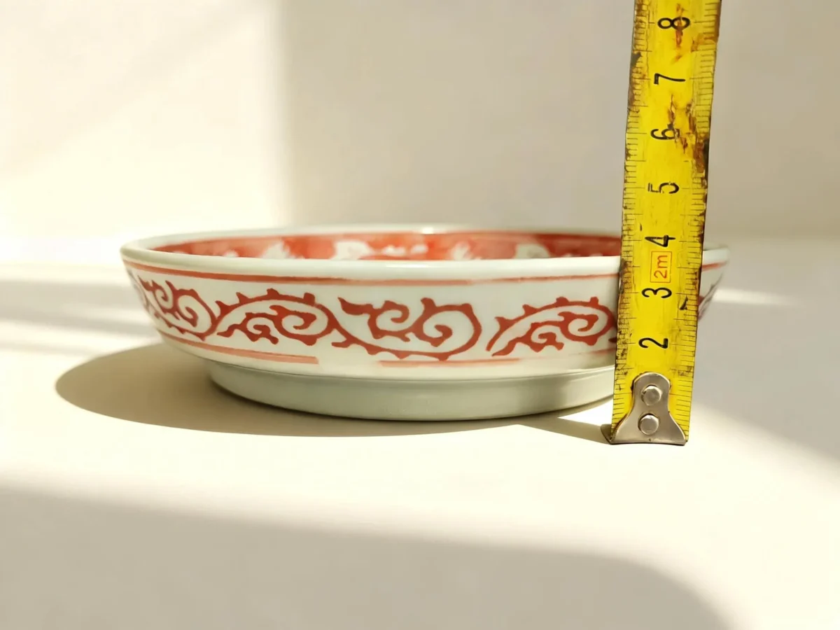 Red Rhythm Fish Lotus Porcelain Plate