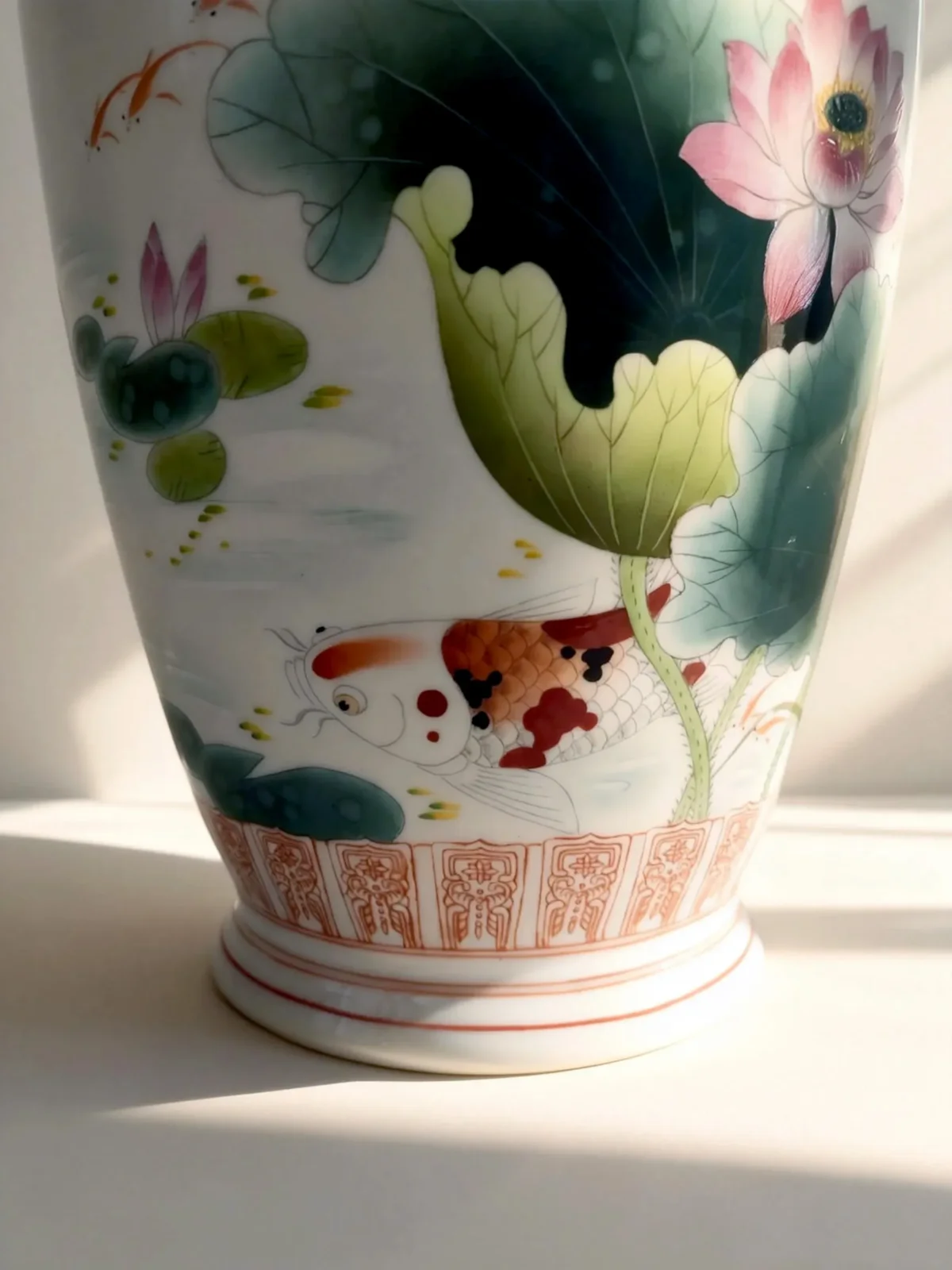 Winter Melon Bottle Lotus Pond Koi