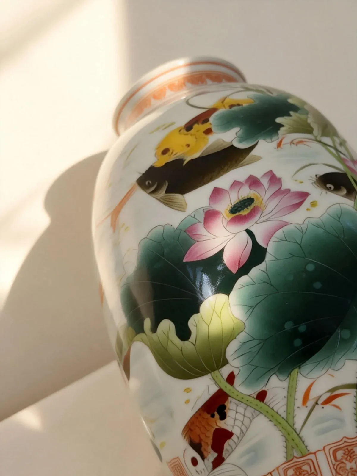 Winter Melon Bottle Lotus Pond Koi