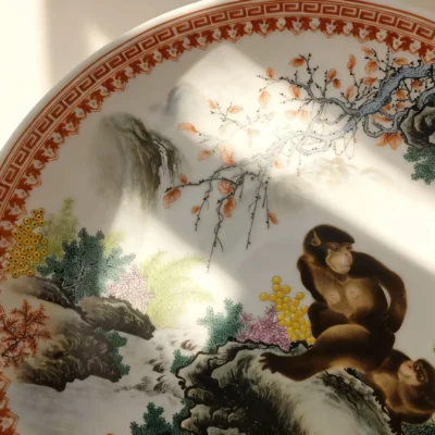 Houzi02 Mountain Forest Play Porcelain Plate