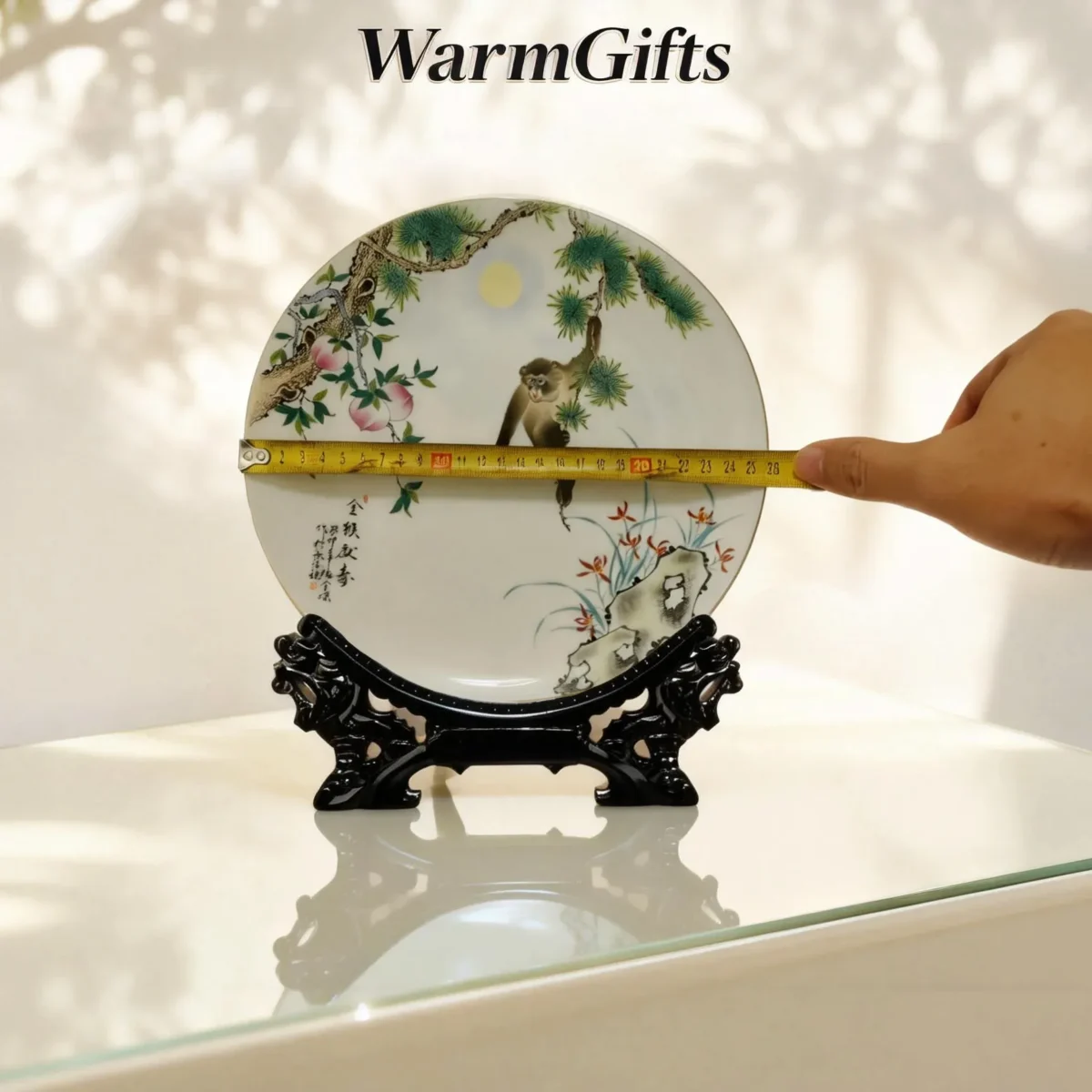 Golden Monkey Offering Longevity Porcelain Plate