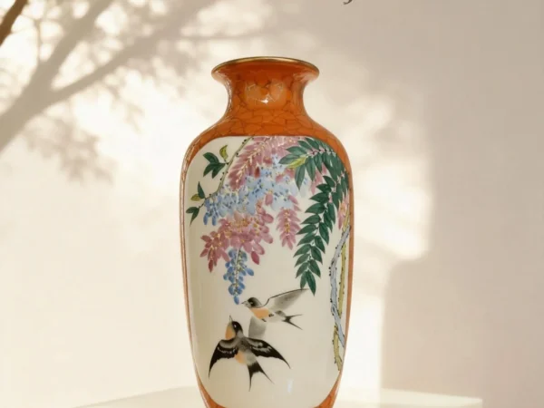 huaniaokaifang02 Winter Melon Iron-Red with Gold-Traced Flowers and Birds Double-Sided Reserved Panels