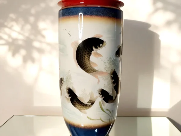 Colored Glaze Carp Arrow Vase