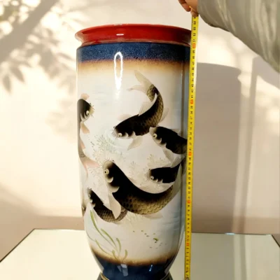 Colored Glaze Carp Arrow Vase