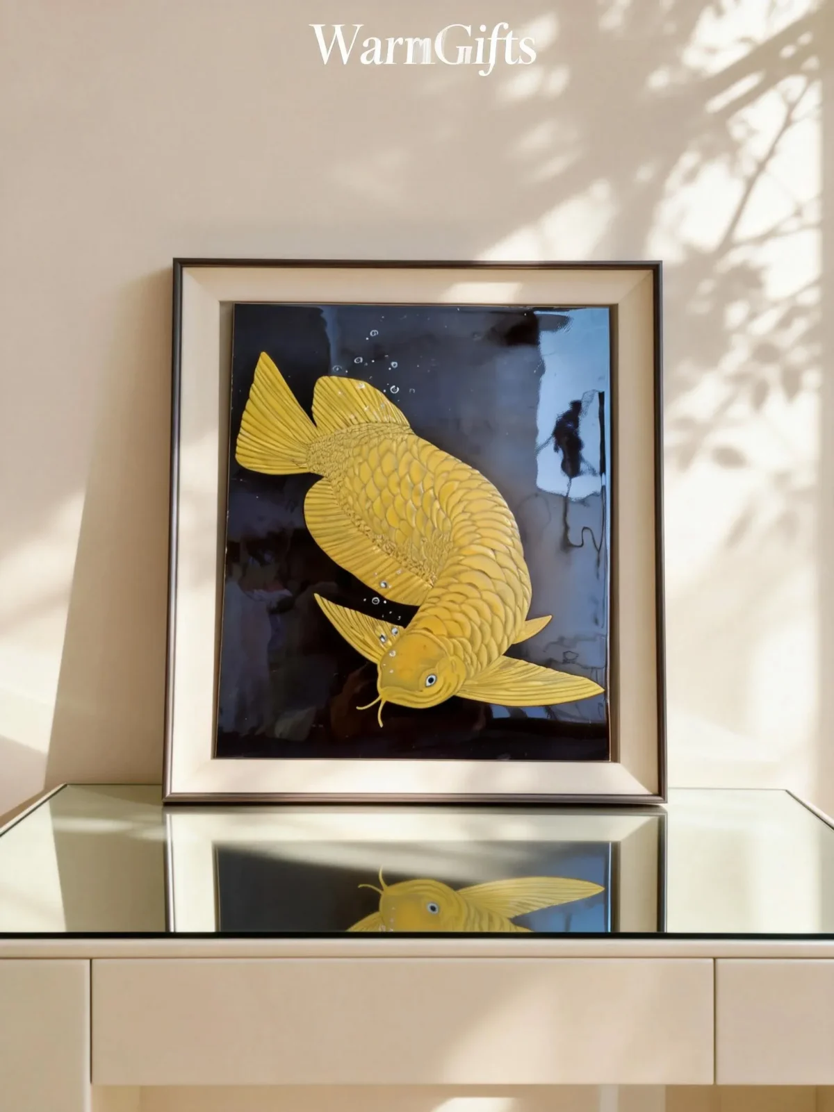 Jinlongyu01 Golden Arowana in Raven-Black Glaze