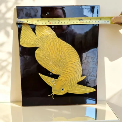 Jinlongyu04 Golden Arowana in Raven-Black Glaze