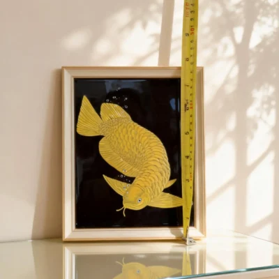 Jinlongyu05 Golden Arowana in Raven-Black Glaze