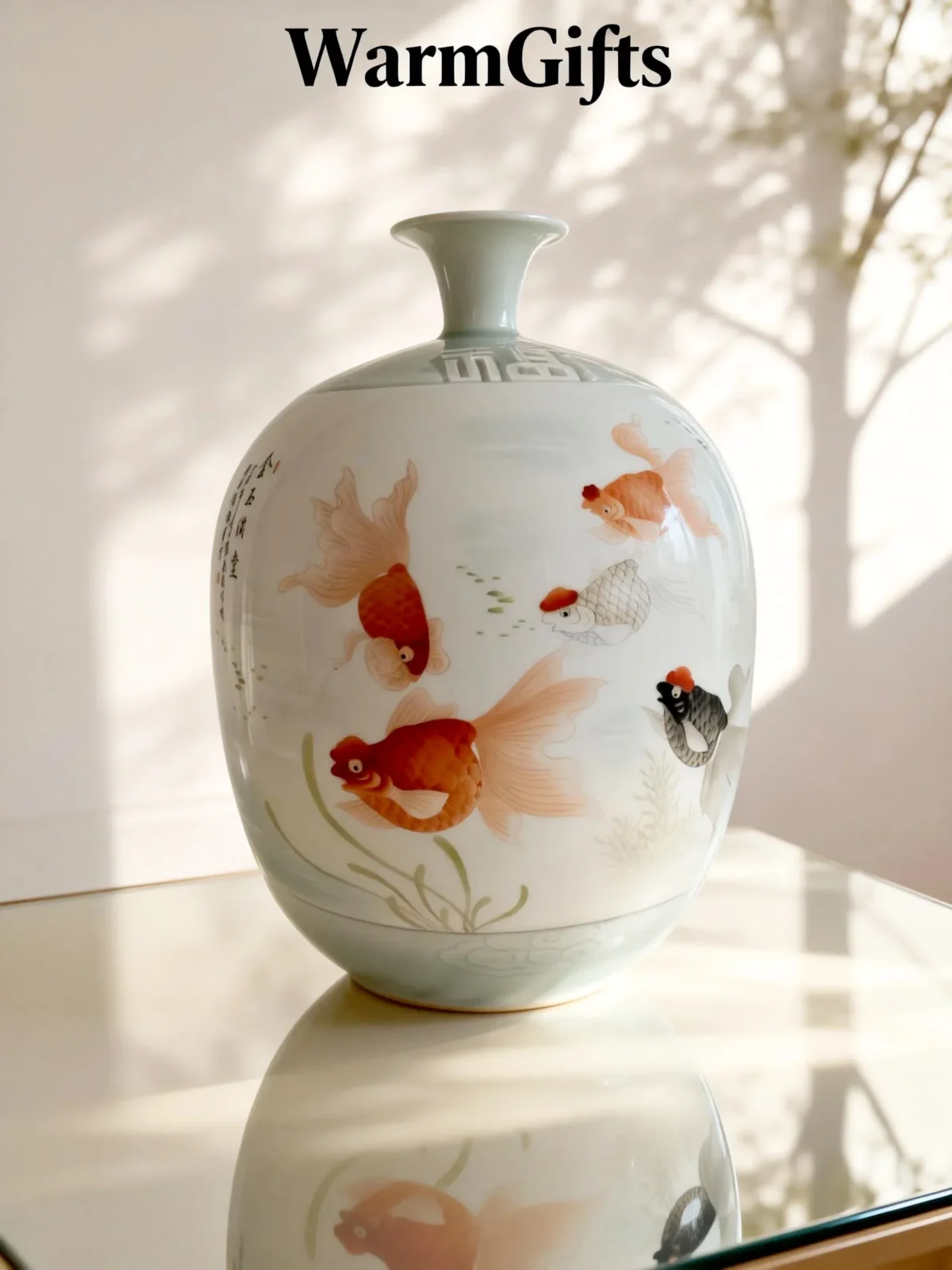 Lantern Bottle Double Reserved Panel Goldfish Koi