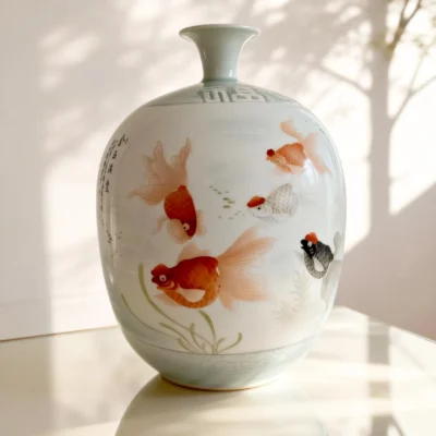 Lantern Bottle Double Reserved Panel Goldfish Koi