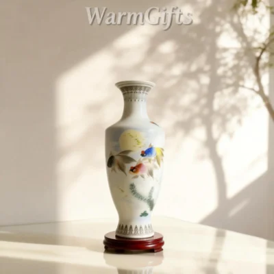 Moon Shadow Swimming Fish Porcelain Bottle