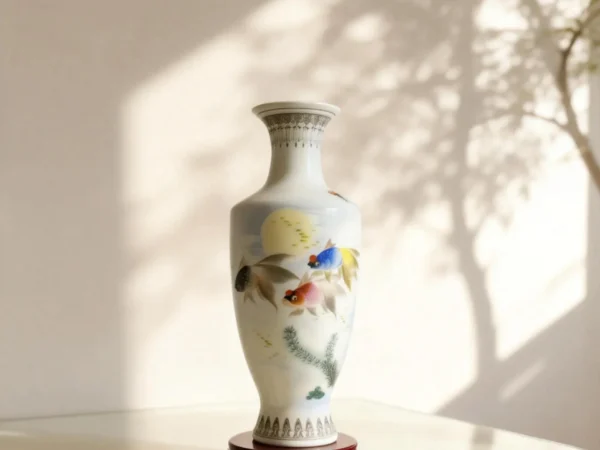 Moon Shadow Swimming Fish Porcelain Bottle