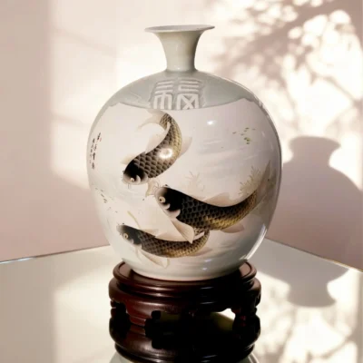 Lantern Bottle Double Reserved Panel Goldfish Koi