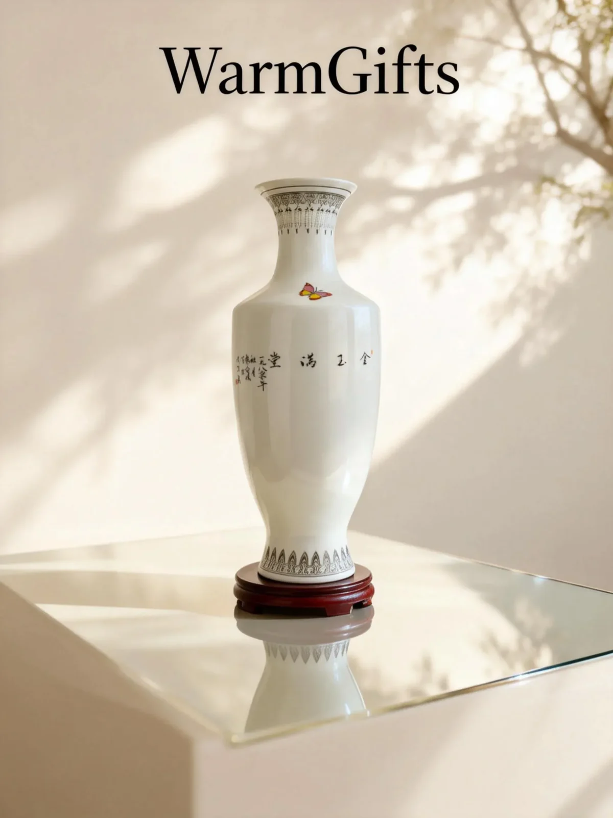 Moon Shadow Swimming Fish Porcelain Bottle