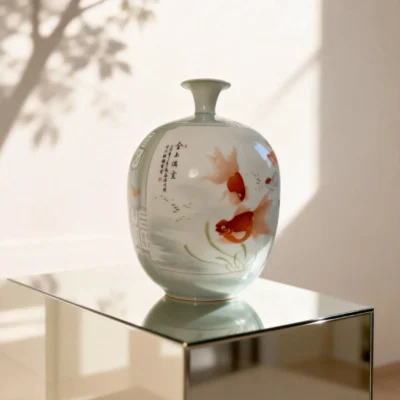 Lantern Bottle Double Reserved Panel Goldfish Koi