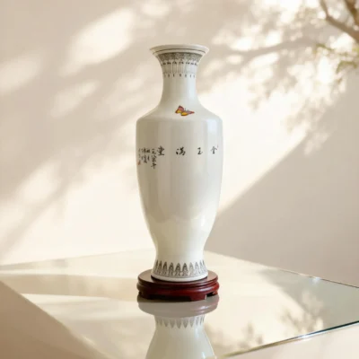 Moon Shadow Swimming Fish Porcelain Bottle