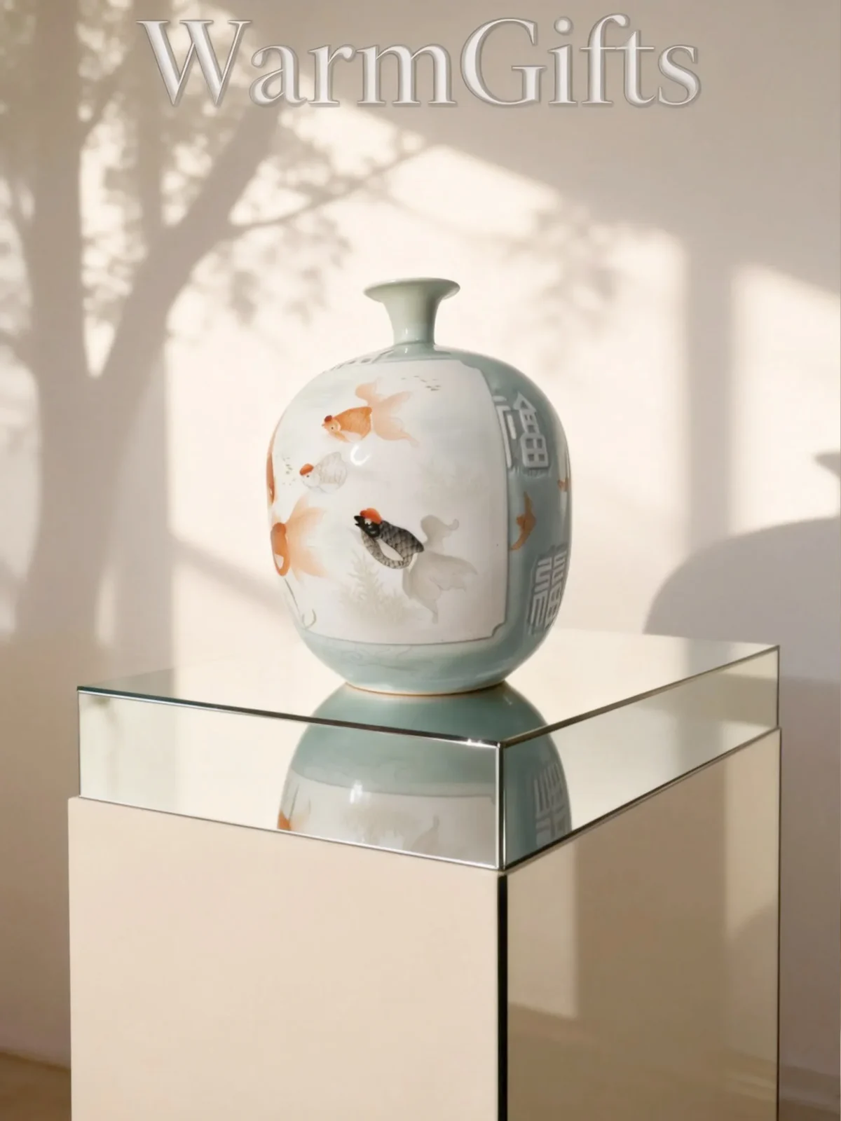 Lantern Bottle Double Reserved Panel Goldfish Koi