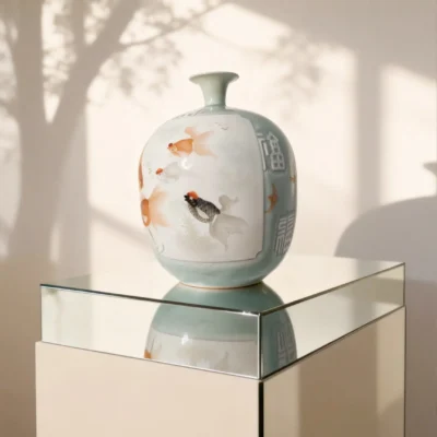 Lantern Bottle Double Reserved Panel Goldfish Koi