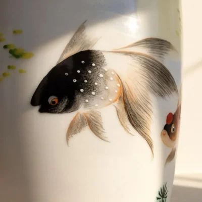 Moon Shadow Swimming Fish Porcelain Bottle