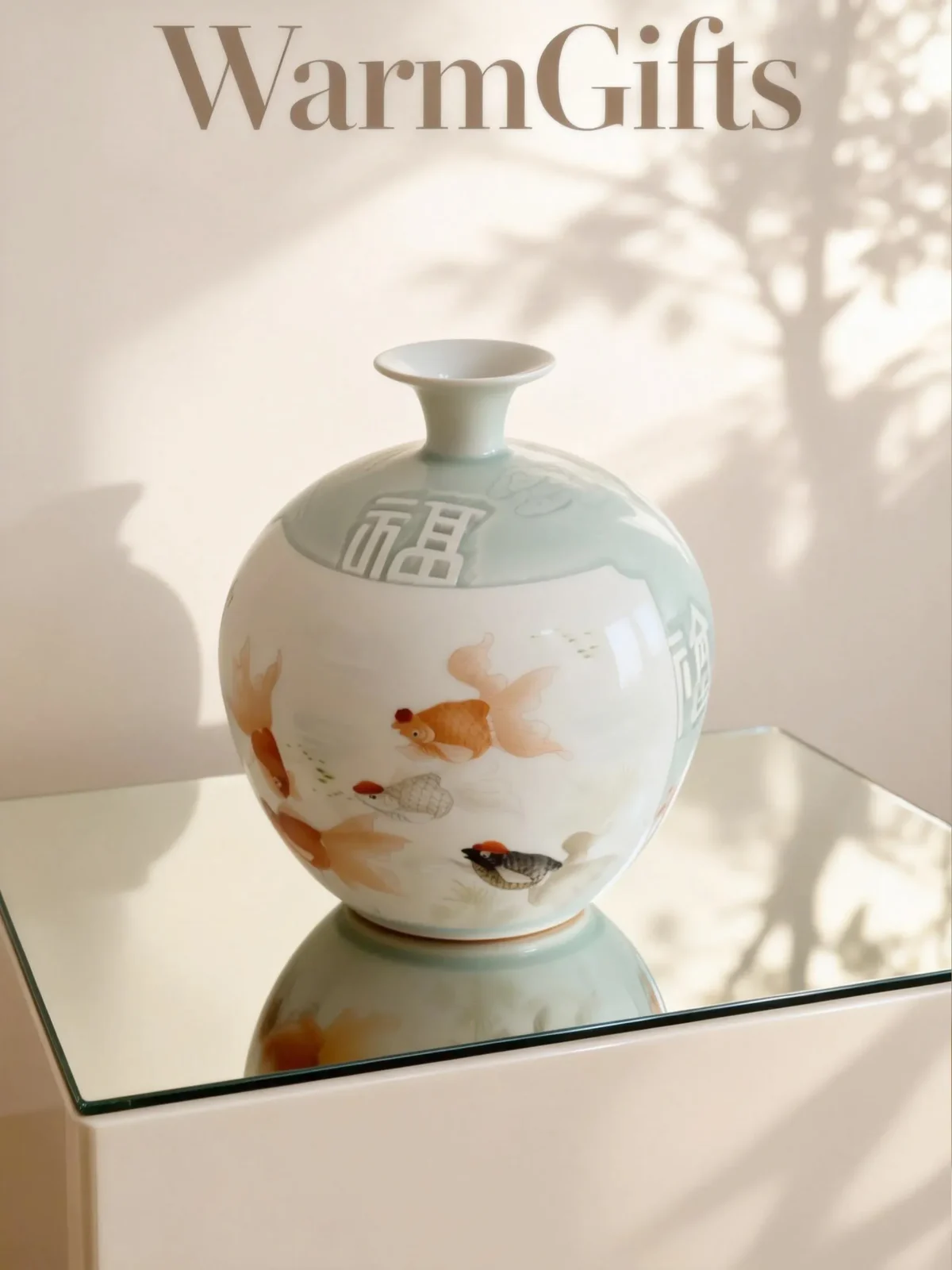 Lantern Bottle Double Reserved Panel Goldfish Koi