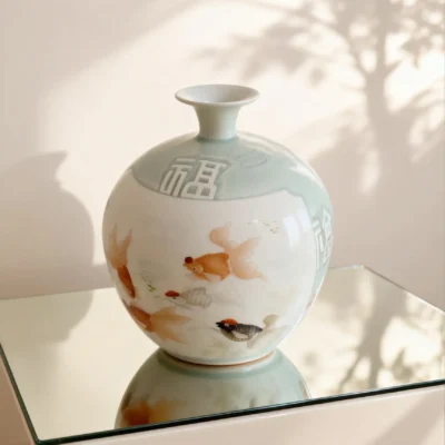 Lantern Bottle Double Reserved Panel Goldfish Koi