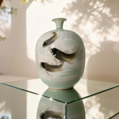 Lantern Bottle Double Reserved Panel Goldfish Koi