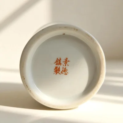 Moon Shadow Swimming Fish Porcelain Bottle