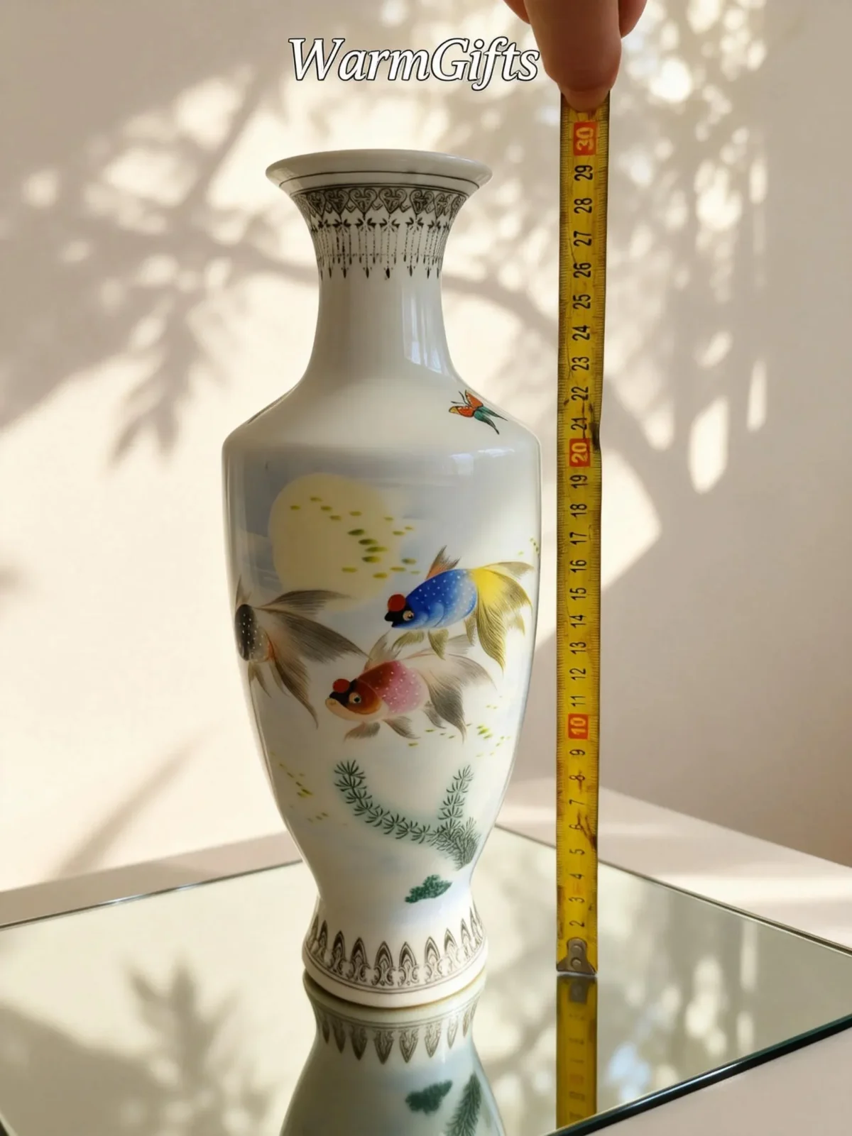 Moon Shadow Swimming Fish Porcelain Bottle