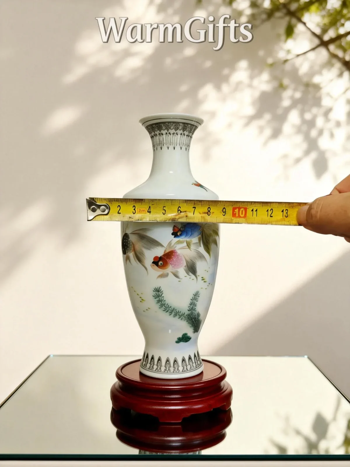 Moon Shadow Swimming Fish Porcelain Bottle