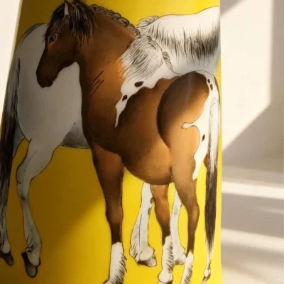 Irregular Golden Bell Porcelain Steed