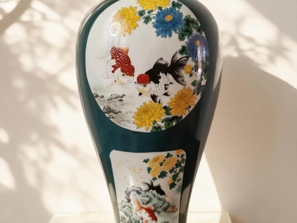 Prunus Vase Six Panels Abundance of Wealth