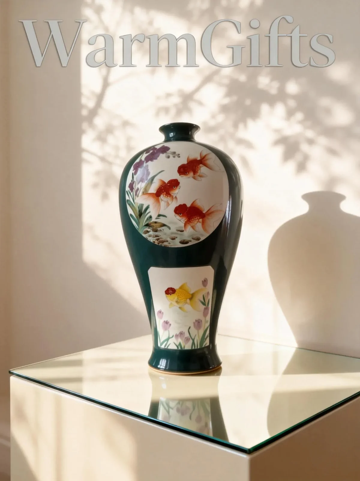 Prunus Vase Six Panels Abundance of Wealth