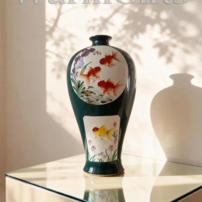 Prunus Vase Six Panels Abundance of Wealth