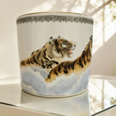 Tiger and Waves Brush Holder
