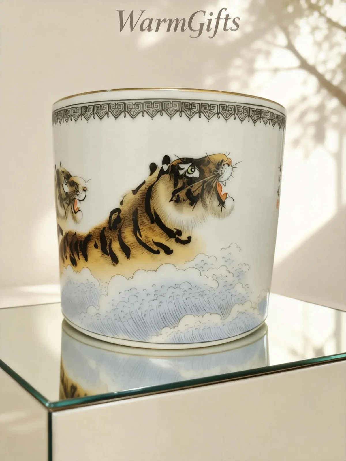 Tiger and Waves Brush Holder