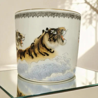 Tiger and Waves Brush Holder