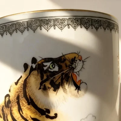 Tiger and Waves Brush Holder