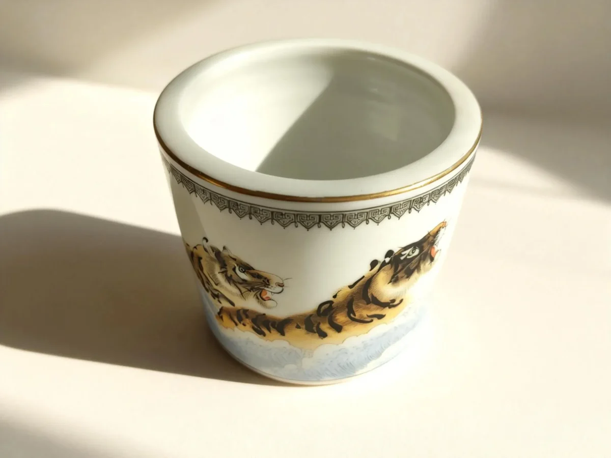 Tiger and Waves Brush Holder