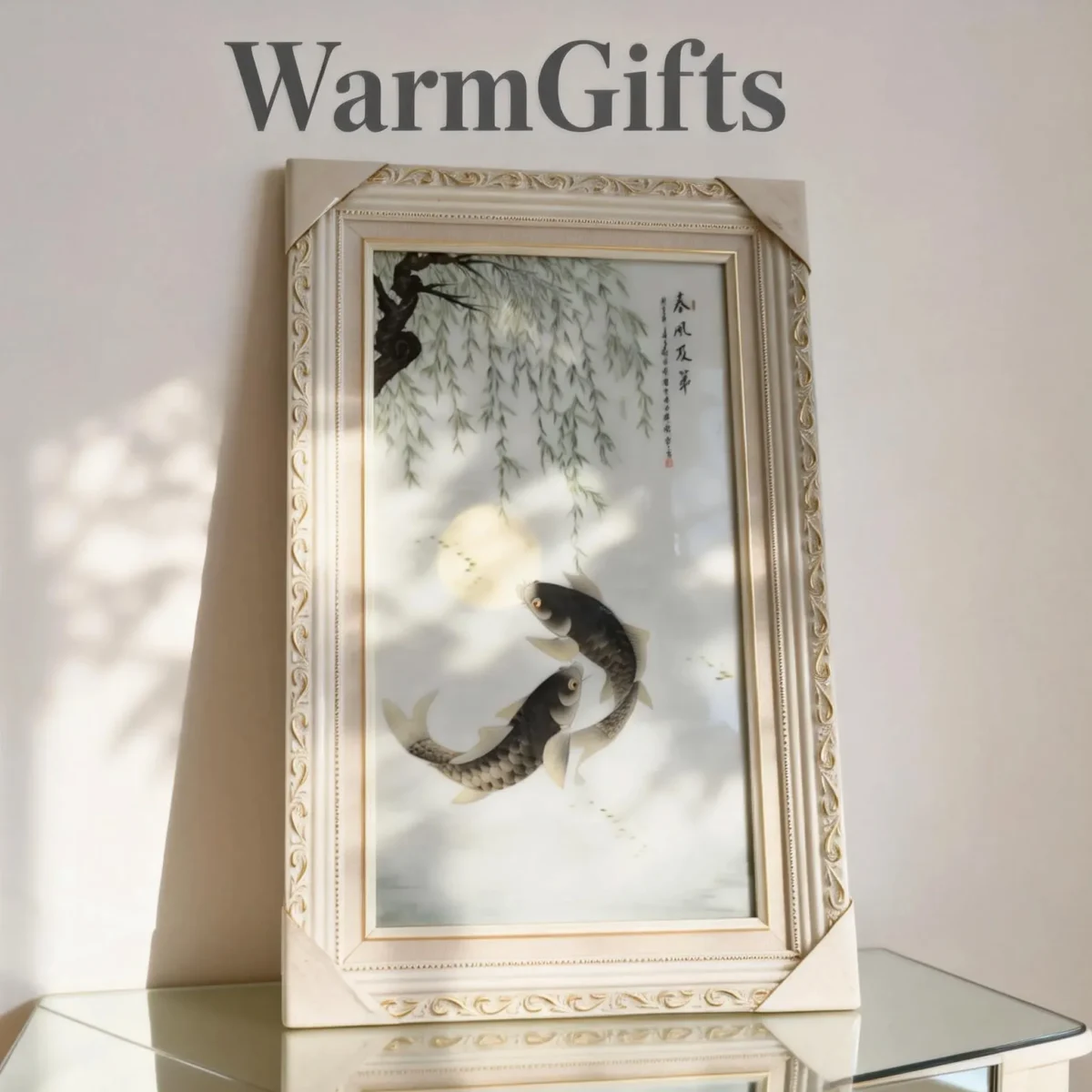 Liushu02 Twin Fish Under Willow