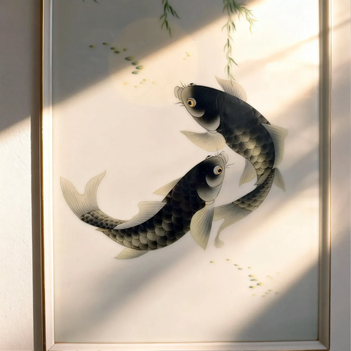 Liushu05 Twin Fish Under Willow