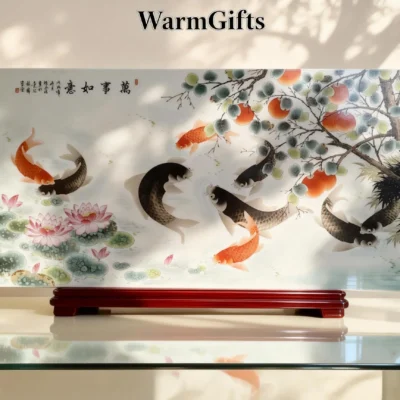 liyu01 Nine Carps Presenting Auspiciousness for All Wishes Fulfilled