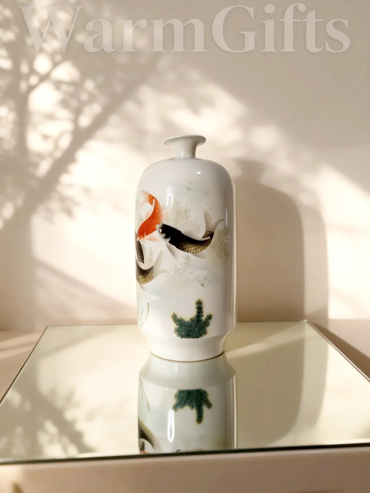 Irregular Porcelain Bottle Koi