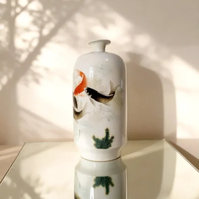 Irregular Porcelain Bottle Koi