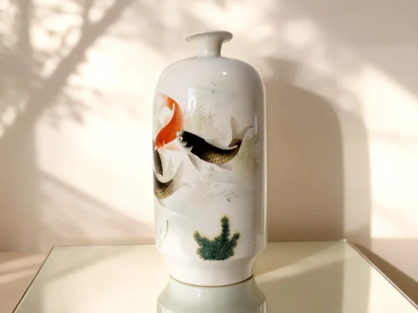 Irregular Porcelain Bottle Koi