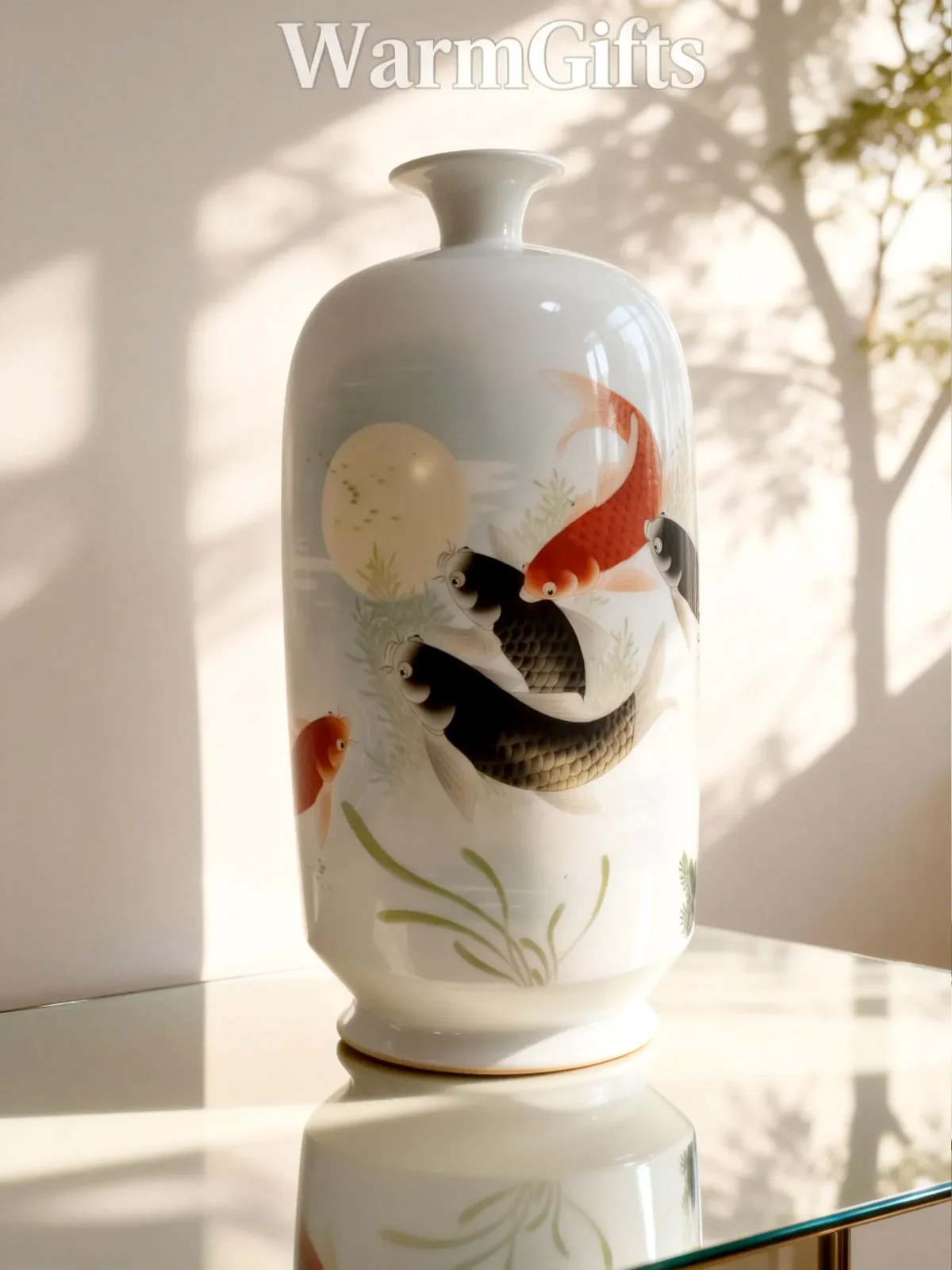 Irregular Porcelain Bottle Koi