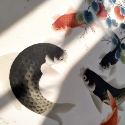 Liyu03 Nine Carps Presenting Auspiciousness for All Wishes Fulfilled