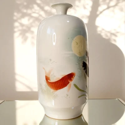 Irregular Porcelain Bottle Koi